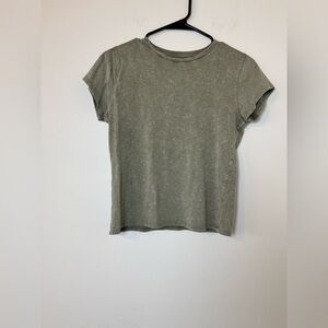 Aerie Olive Green Washed Tee XS Soft Crewneck Casual Top